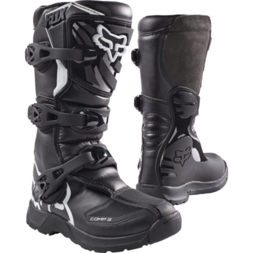 Мотоботы подростковые Fox Comp 3 Youth Boot Black, Y2, 2021 (18238-001-2) pitbikemarket.ru
