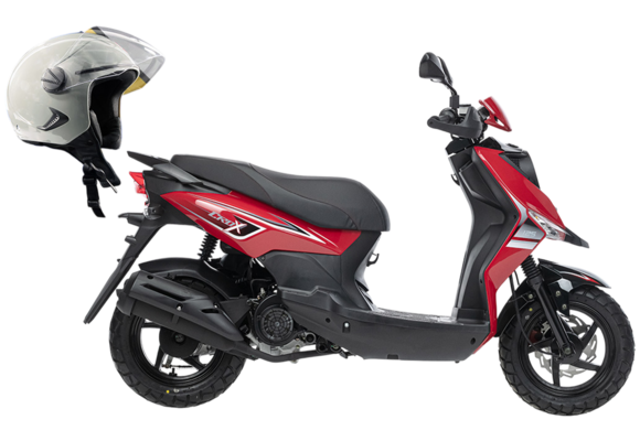 Скутер SYM CROX 125 Красный + мотошлем SYM серый pitbikemarket.ru