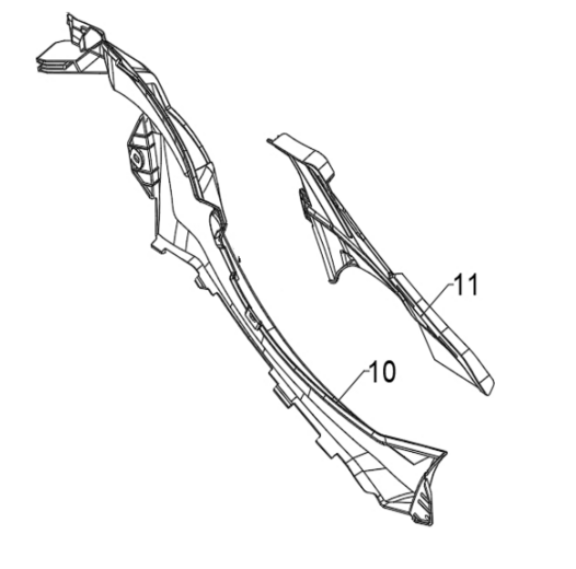 Центральный правый пластиковый обтекатель для квадроцикла BRC 1000 / BRP 1000R Черное pitbikemarket.ru