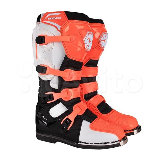 Мотоботы Scoyco MBM006 высокие оранжевые 45 pitbikemarket.ru