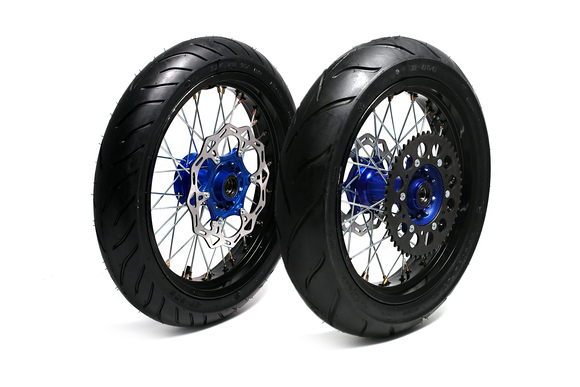 Колеса МОТАРД комп-т тип KTM BRZ/ Aqua/ Legend/ Dyna (диски алюминий с шиной 110/70-17, 130/70-17), черн/оранж pitbikemarket.ru